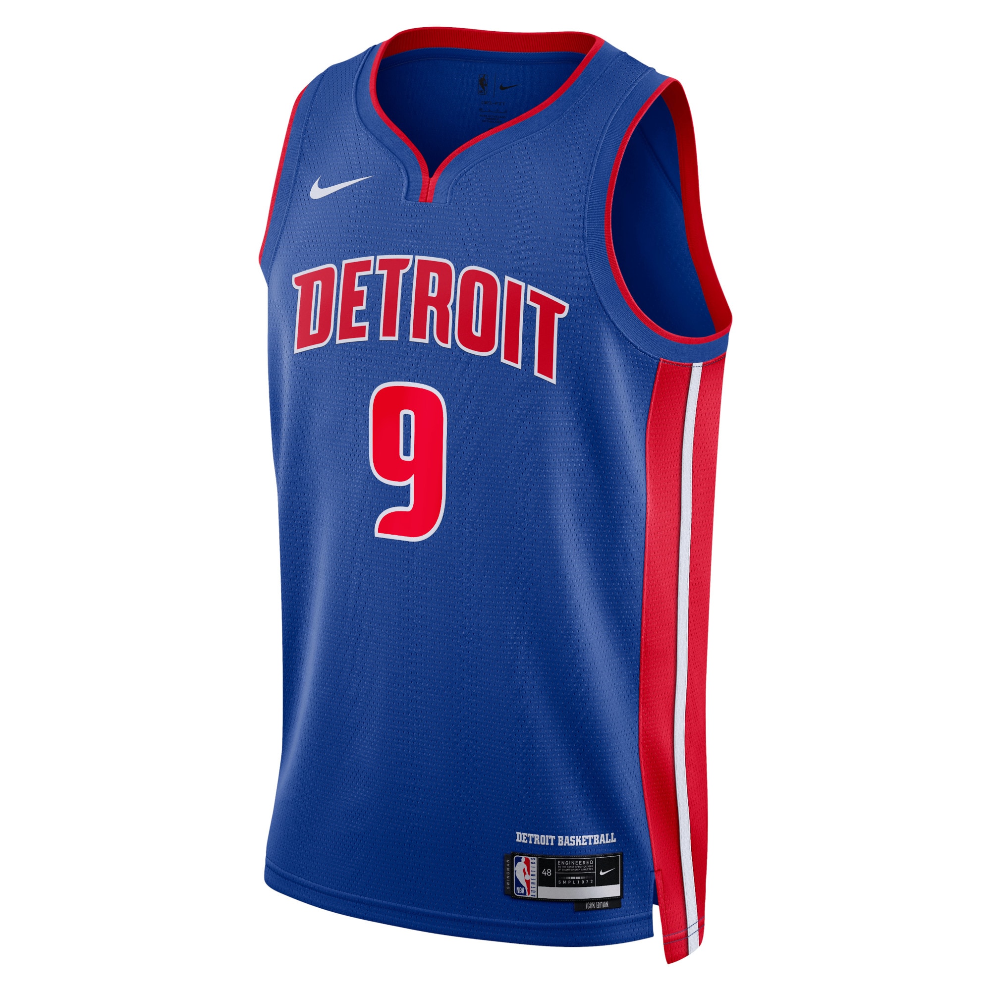 Alternative view of Detroit Pistons Icon Edition Swingman Basketball Jersey - Blue - Ausar Thompson - Unisex - JS400 