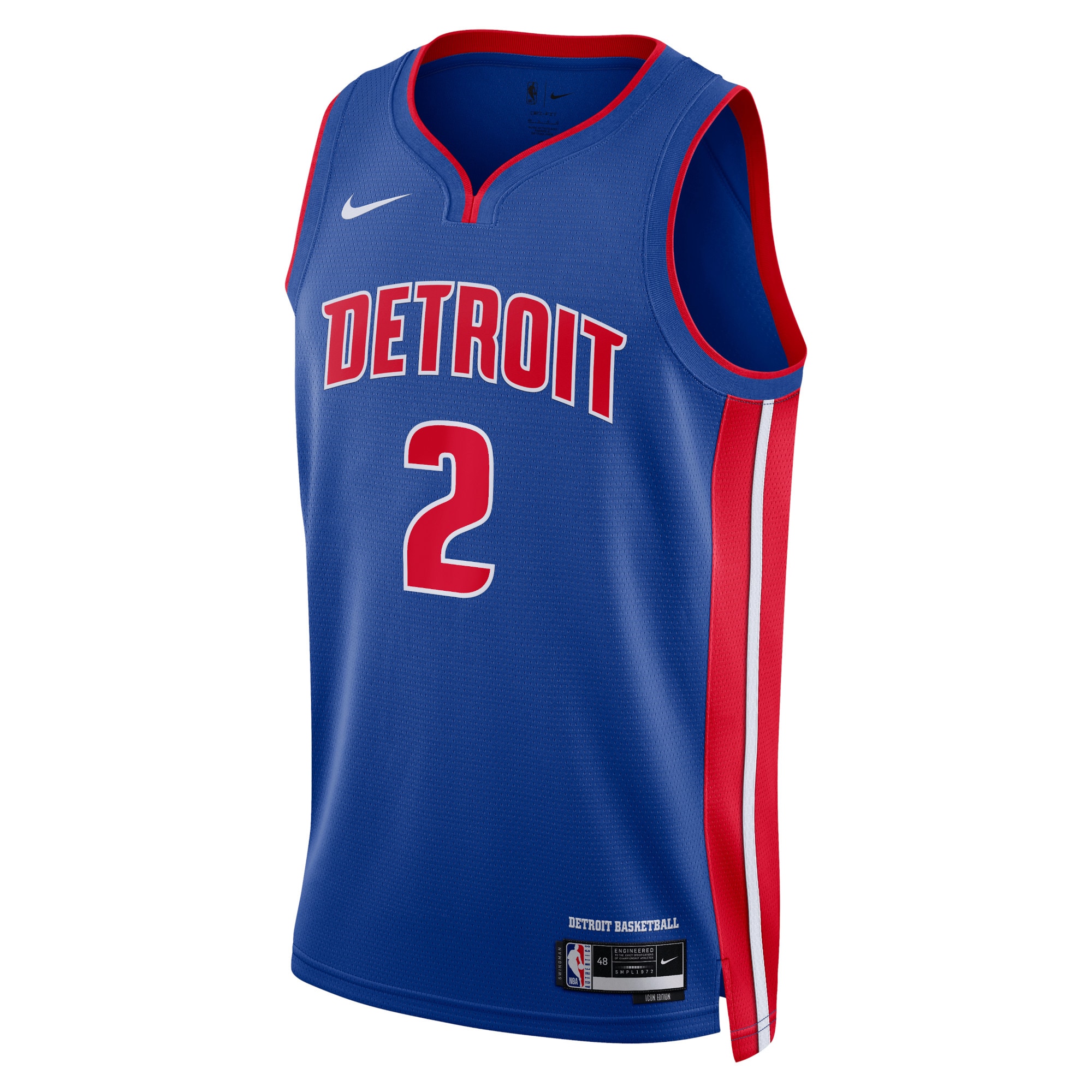 Detroit Pistons Icon Edition Swingman Basketball Jersey - Blue - Cade Cunningham - Youth - JS634 