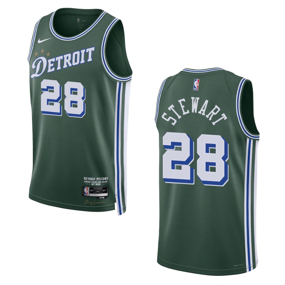 Detroit Pistons Isaiah Stewart 2022-23 City Edition Green Swingman Basketball Jersey