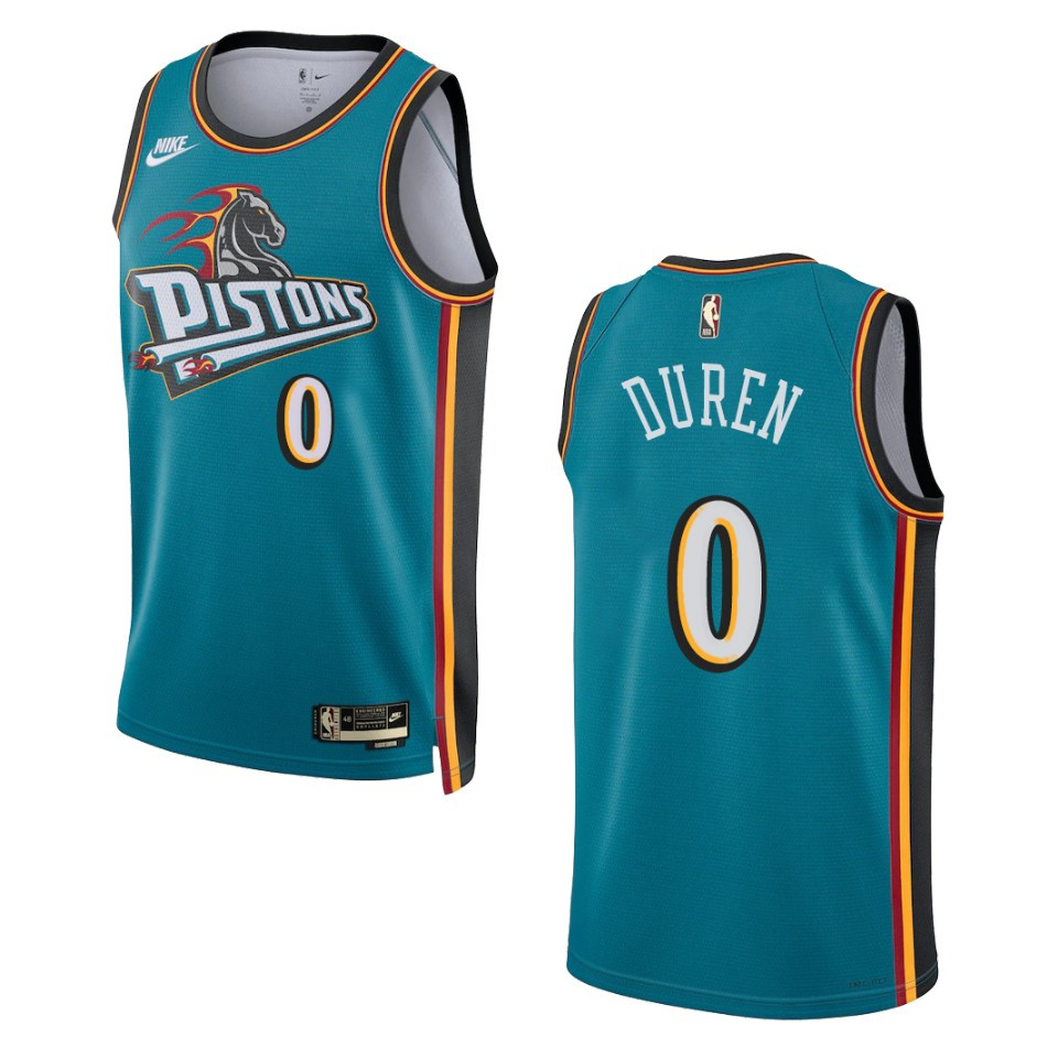 Detroit Pistons Jalen Duren Teal Swingman 2022-23 Classic Edition Basketball Jersey