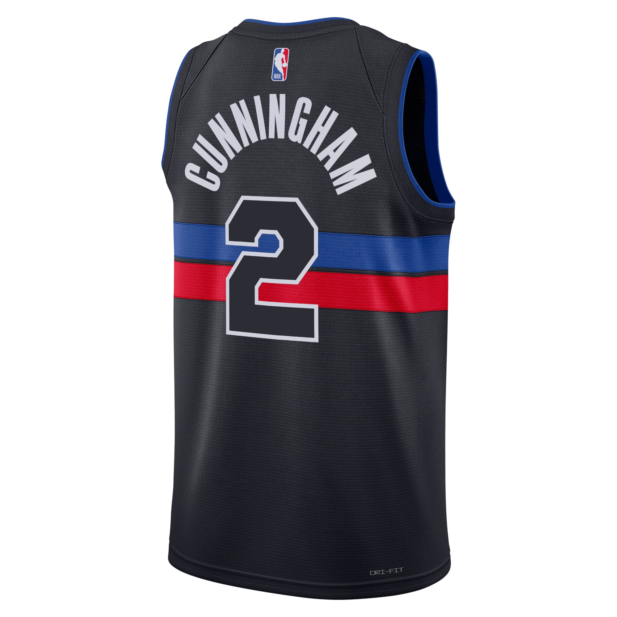 Alternative view of Detroit Pistons Jordan Statement Edition Swingman Basketball Jersey - Blue - Cade Cunningham - Unisex - JS127 