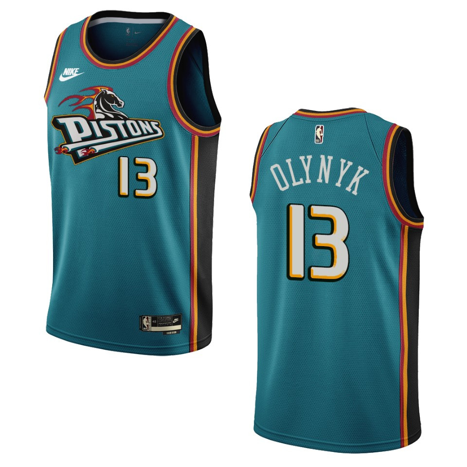 Detroit Pistons Kelly Olynyk Teal Swingman 2022-23 Classic Edition Basketball Jersey