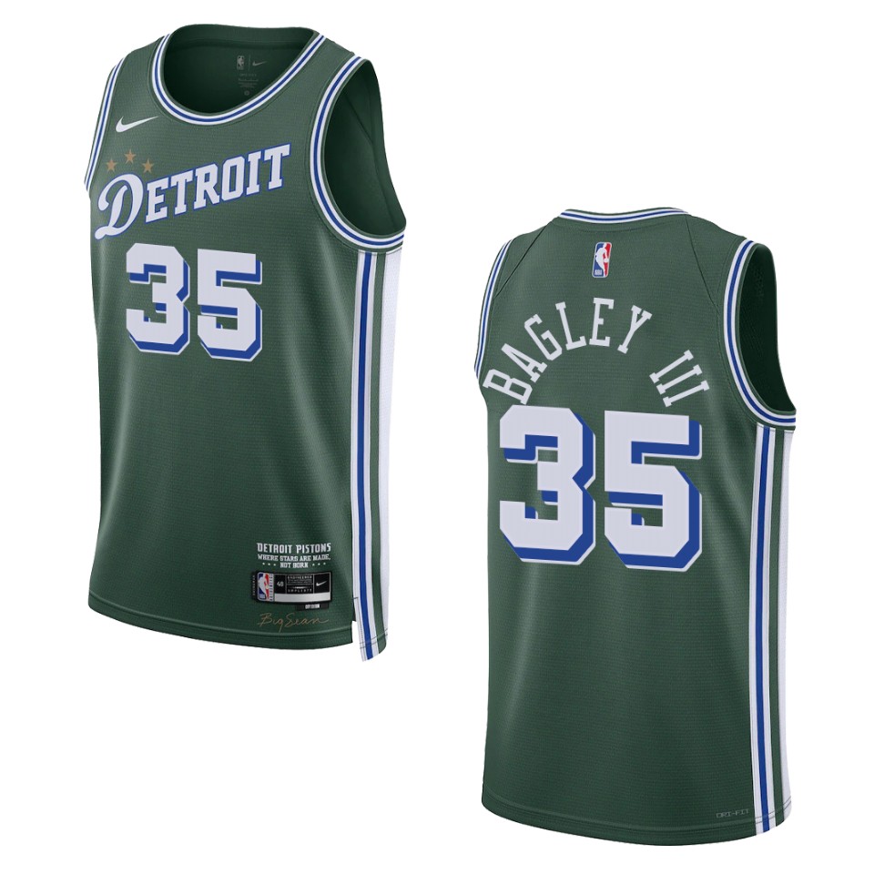 Detroit Pistons Marvin Bagley Iii 2022-23 City Edition Green Swingman Basketball Jersey