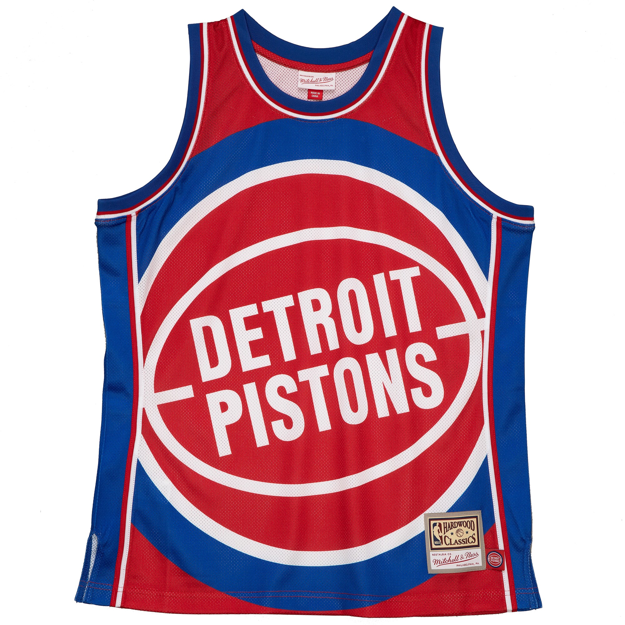Alternative view of Detroit Pistons Mitchell & Ness Hardwood Classics Blown Out Fashion Basketball Jersey - Red