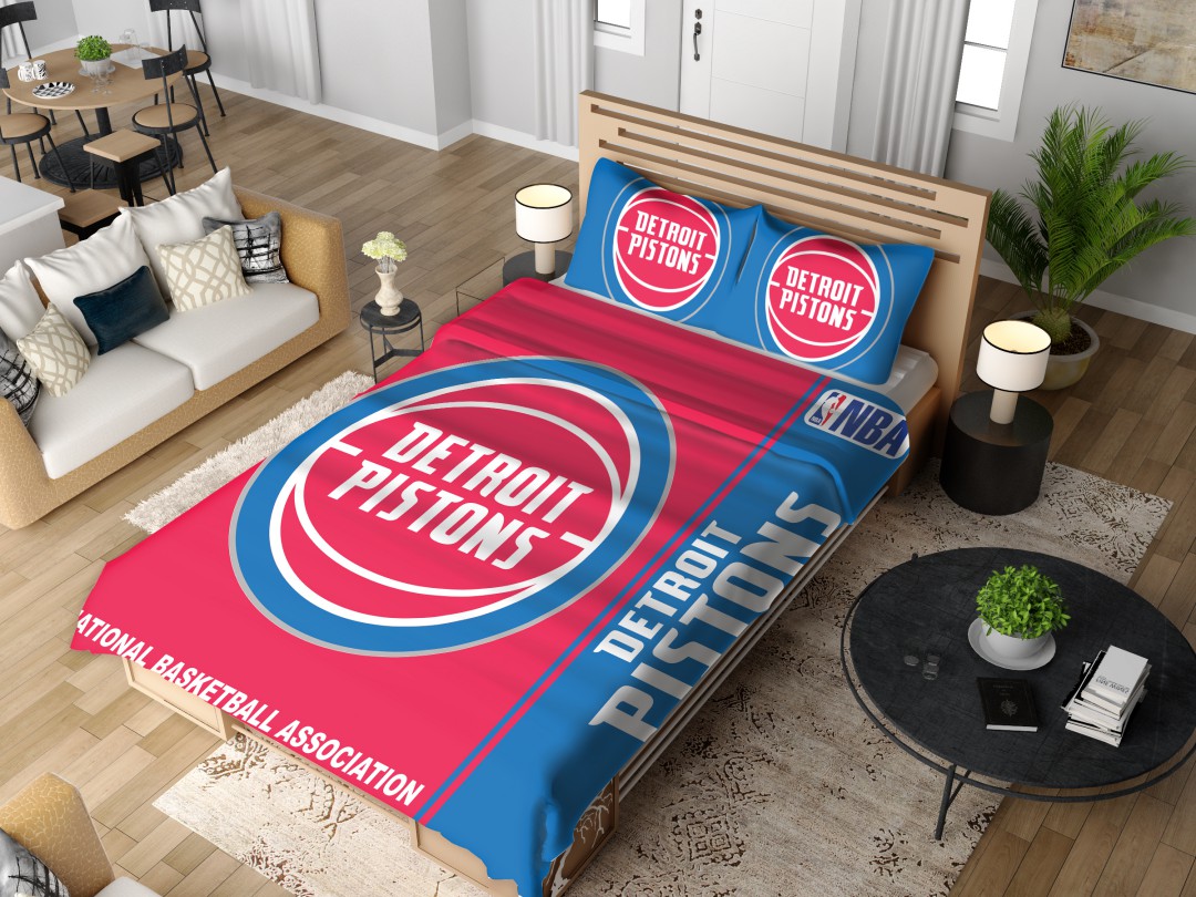 Alternative view of Detroit Pistons NBA Basketball Bedding Set - Custom Bedding Set