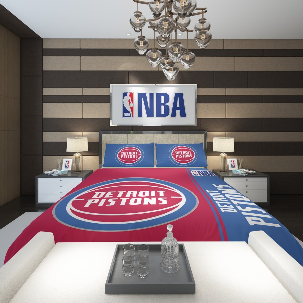 Alternative view of Detroit Pistons NBA Basketball Comforter - Custom Bedding Set