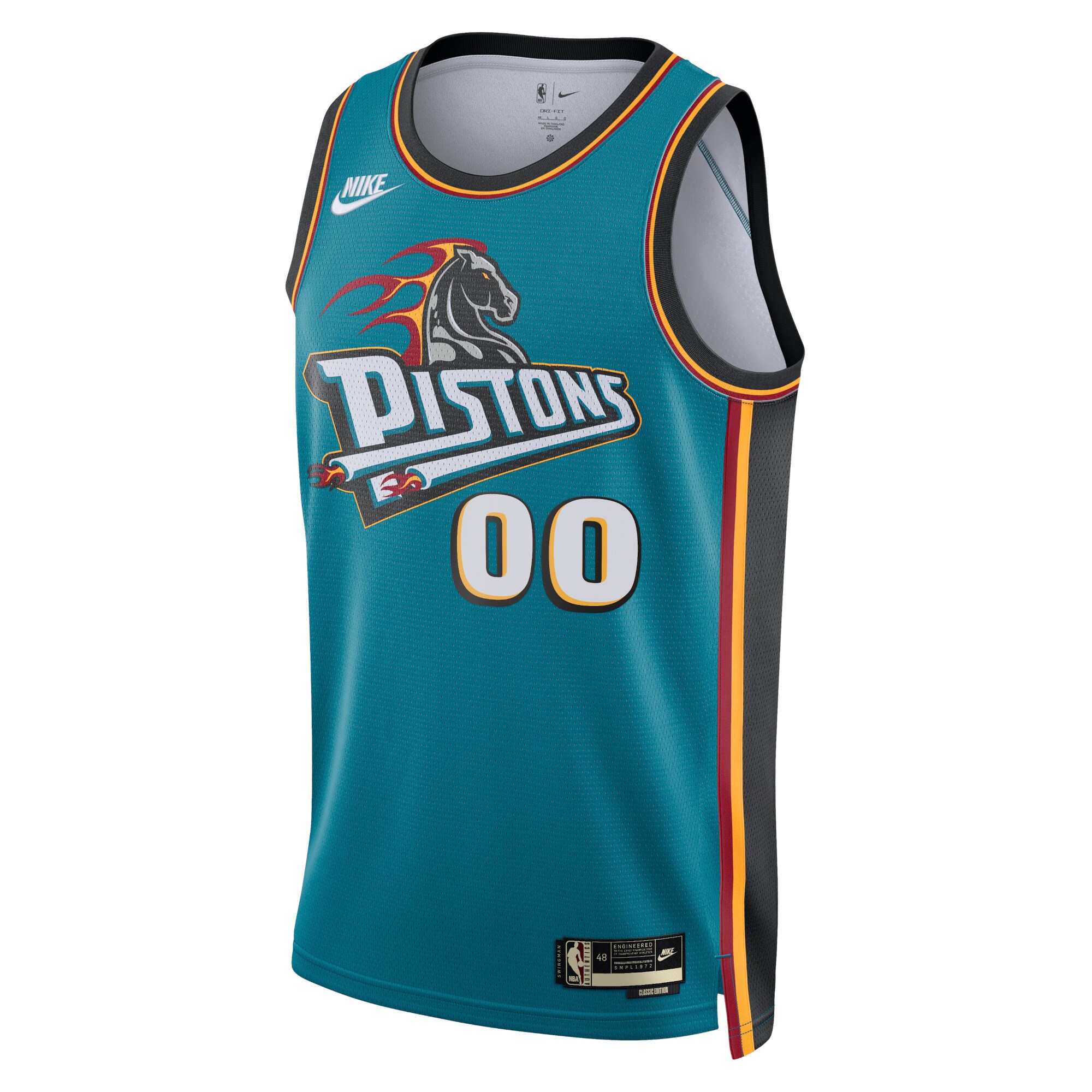 Alternative view of Detroit Pistons Unisex 2022/23 Custom Swingman Basketball Jersey - Classic Edition - Teal