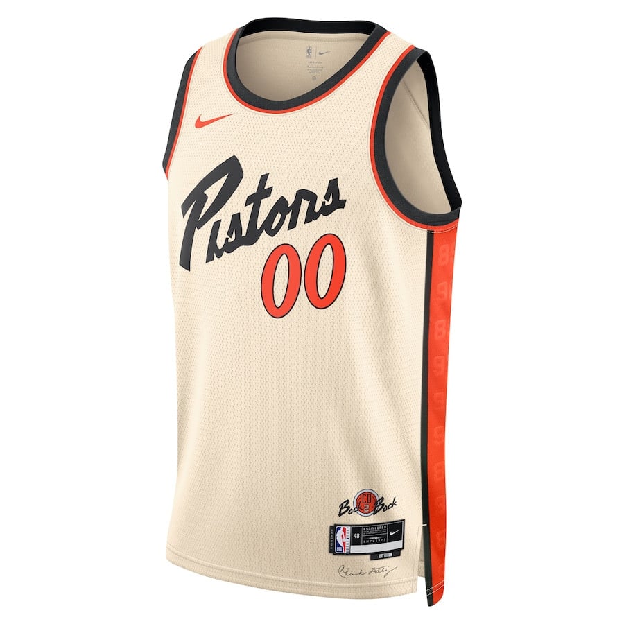 Alternative view of Detroit Pistons Unisex 2024/25 Custom Swingman Basketball Jersey - City Edition - Cream - JS982 