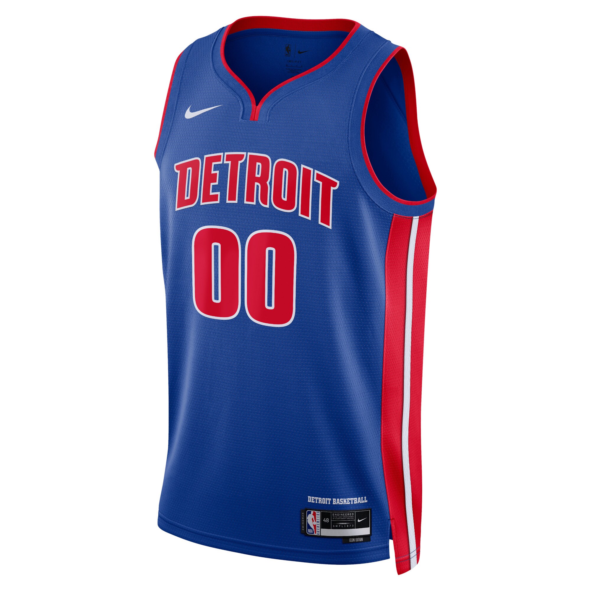 Alternative view of Detroit Pistons Unisex Swingman Custom Basketball Jersey Blue - Icon Edition