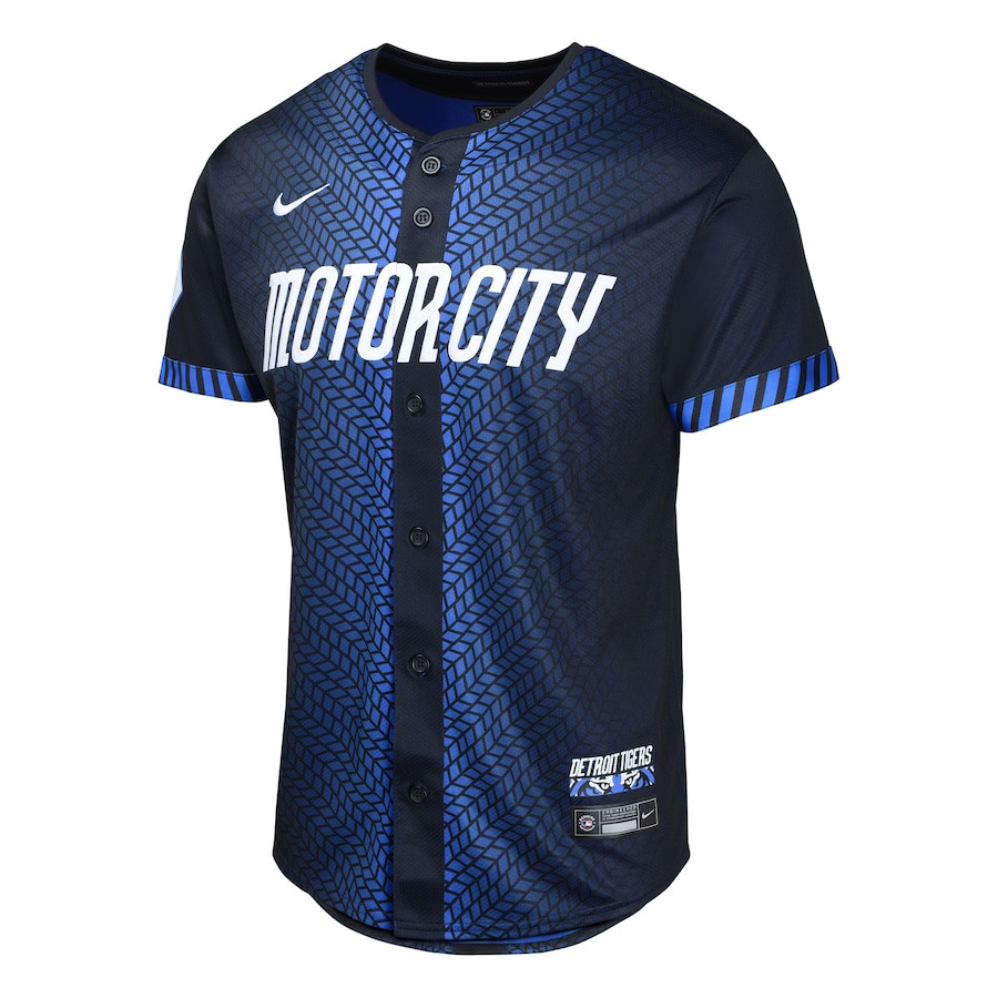 Alternative view of Detroit Tigers 2024 City Connect Limited Custom YOUTH Baseball Jersey - Navy