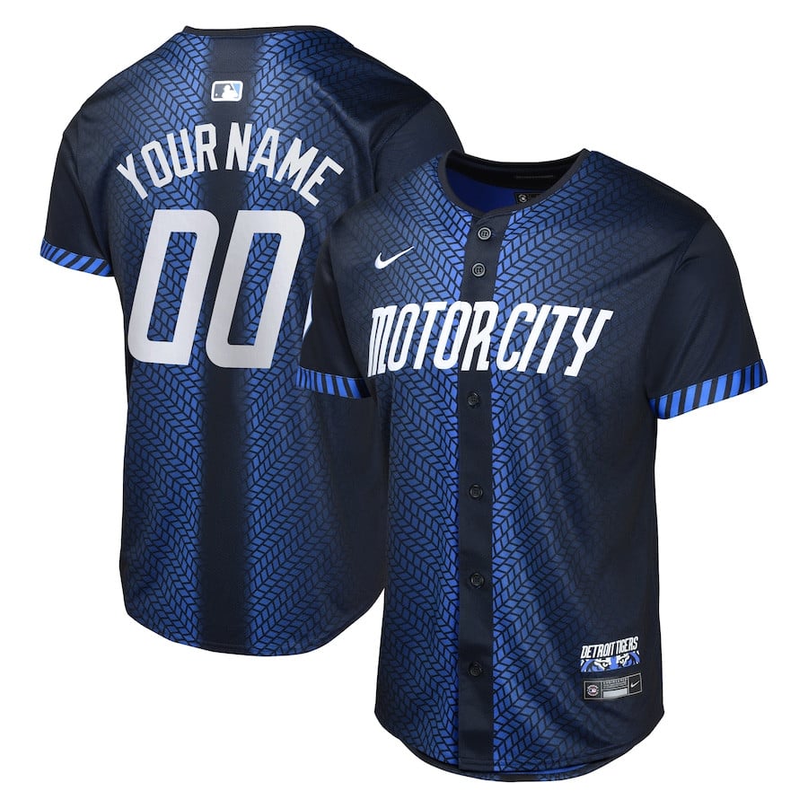 Detroit Tigers 2024 City Connect Limited Custom YOUTH Baseball Jersey - Navy