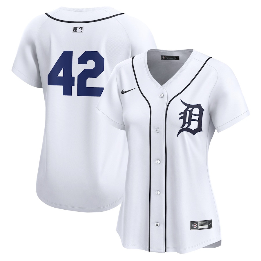 Detroit Tigers 2024 Jackie Robinson Day Home Limited Women Baseball Jersey - White