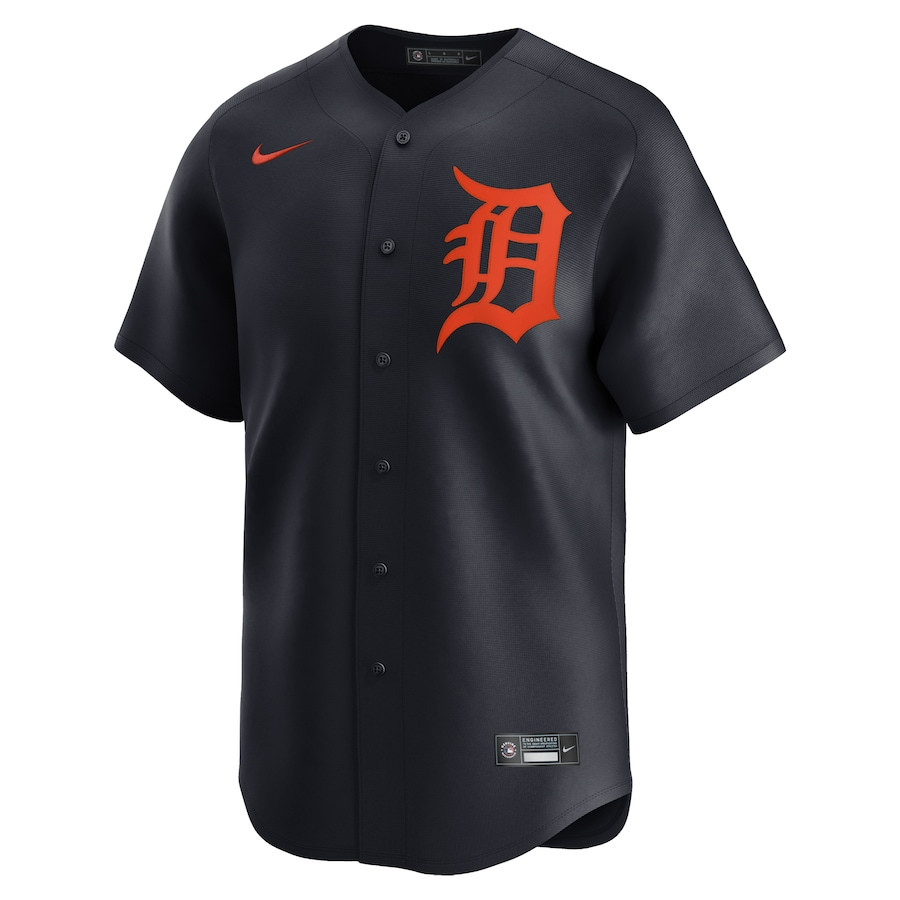 Alternative view of Detroit Tigers Alternate Limited Custom Men Baseball Jersey - Navy