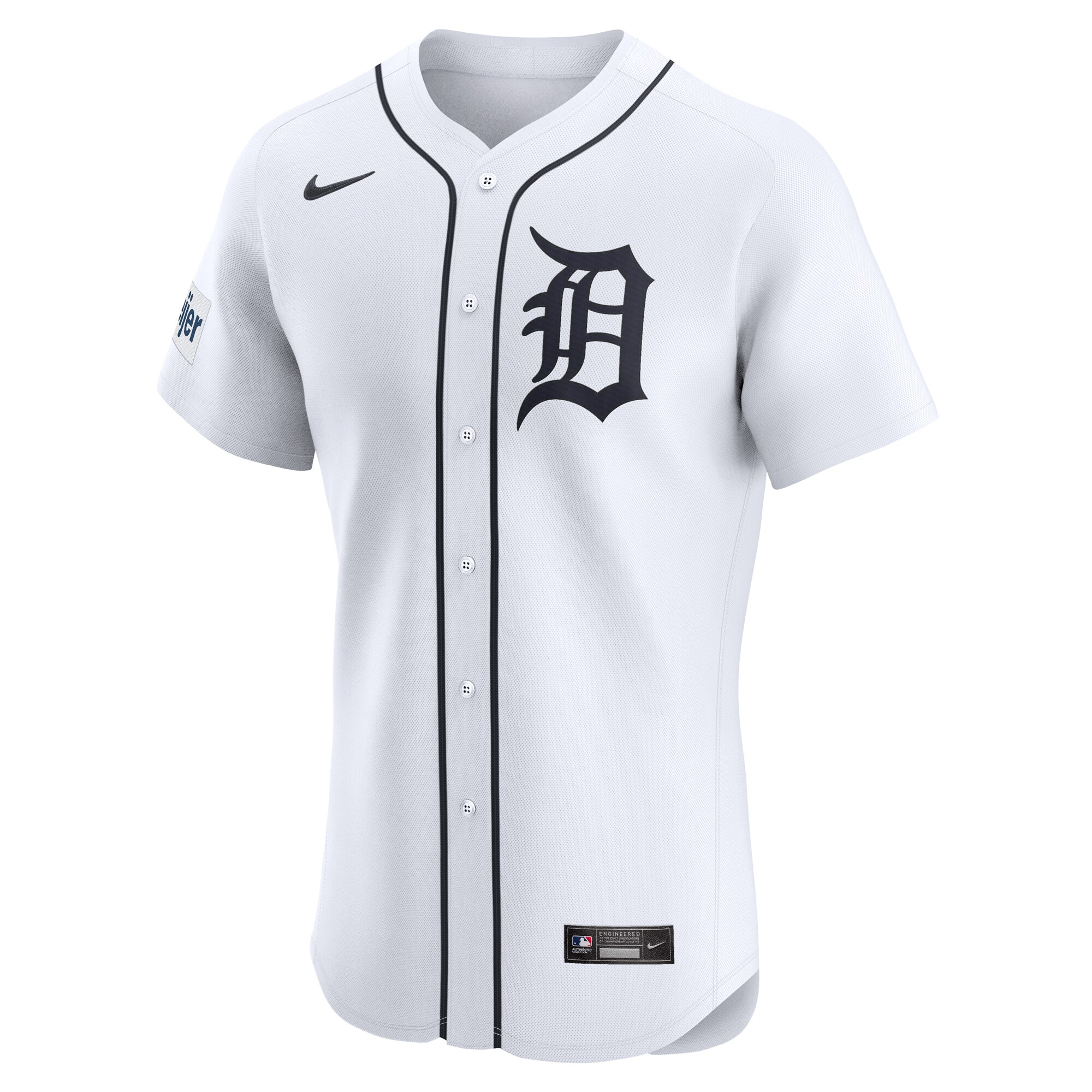 Alternative view of Detroit Tigers Home Elite Patch Jersey - White