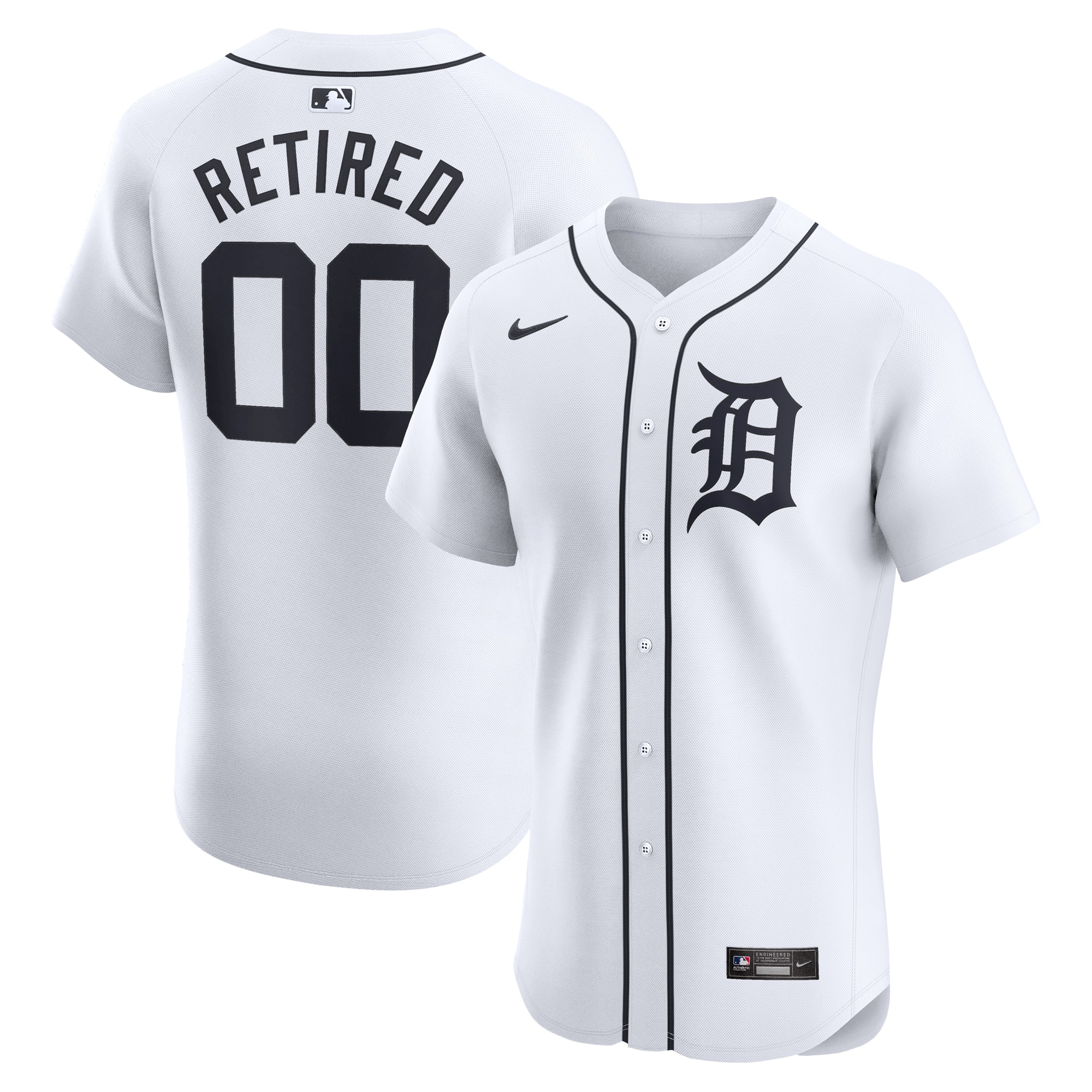 Detroit Tigers Home Elite Pick-a-player Retired Roster Jersey - White