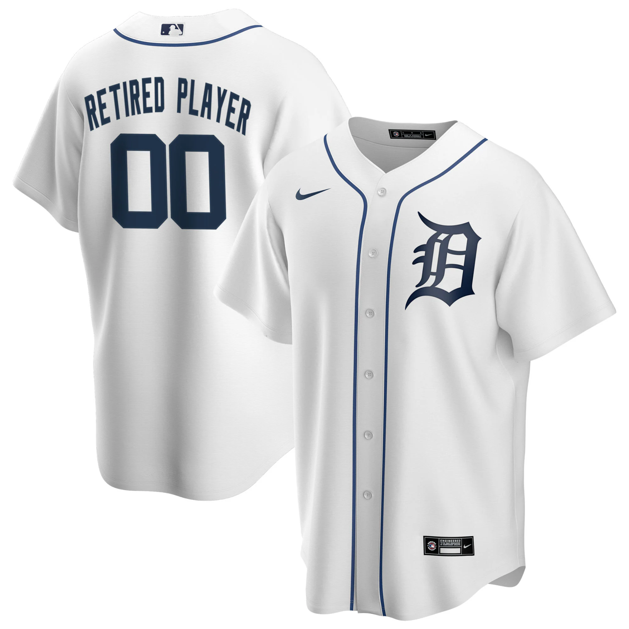 Detroit Tigers Home Pick-a-player Retired Roster Replica Jersey – White