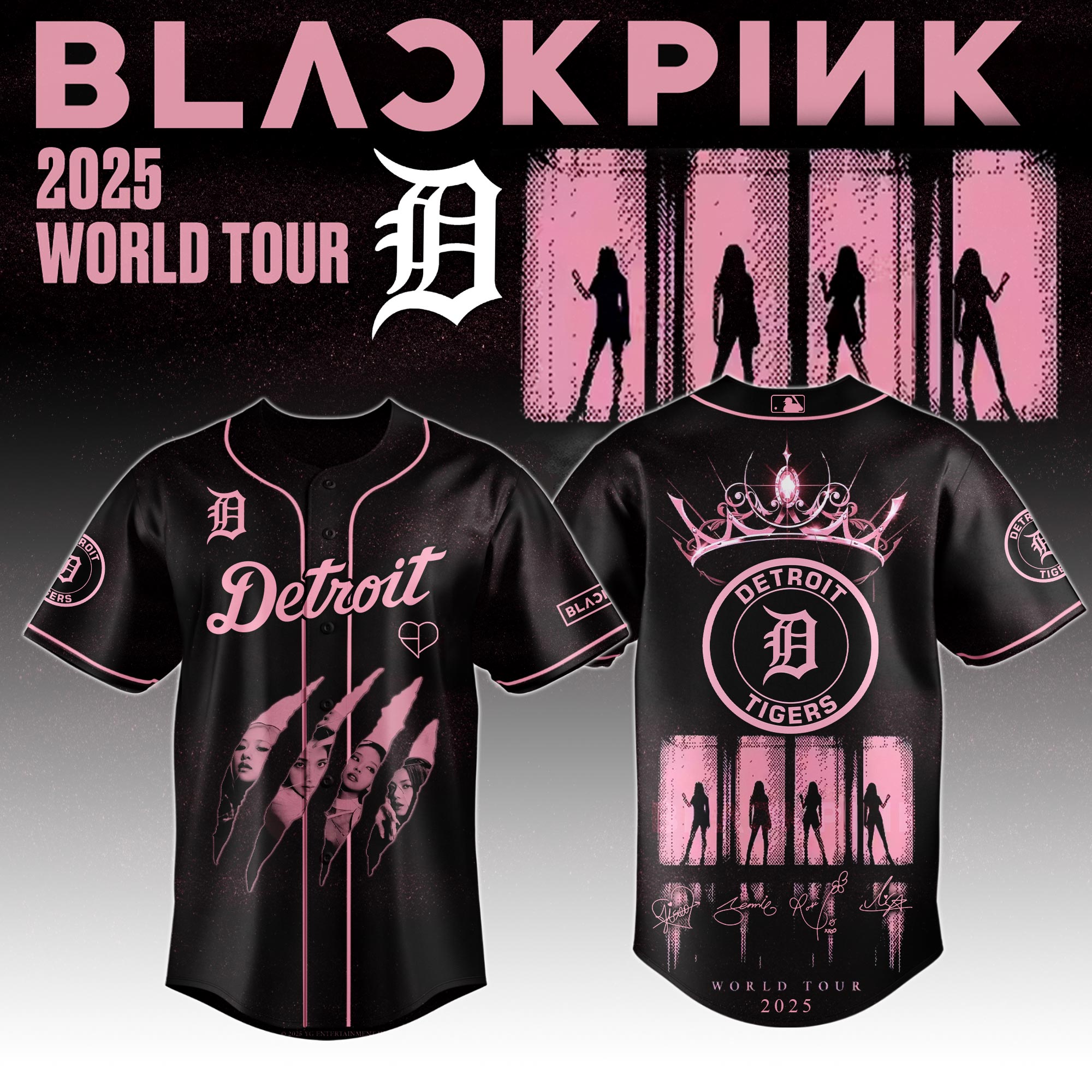 Detroit Tigers Mlb X Blackpink All Star Baseball Jersey