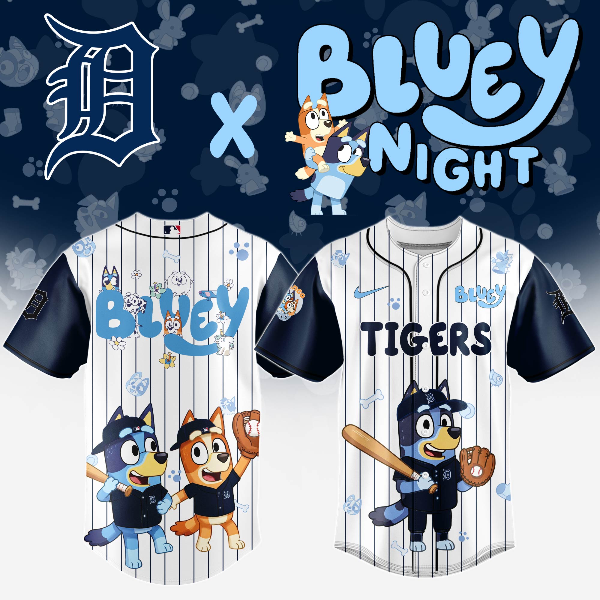 Detroit Tigers Mlb X Bluey And Bingo Special Edition Jersey 2025