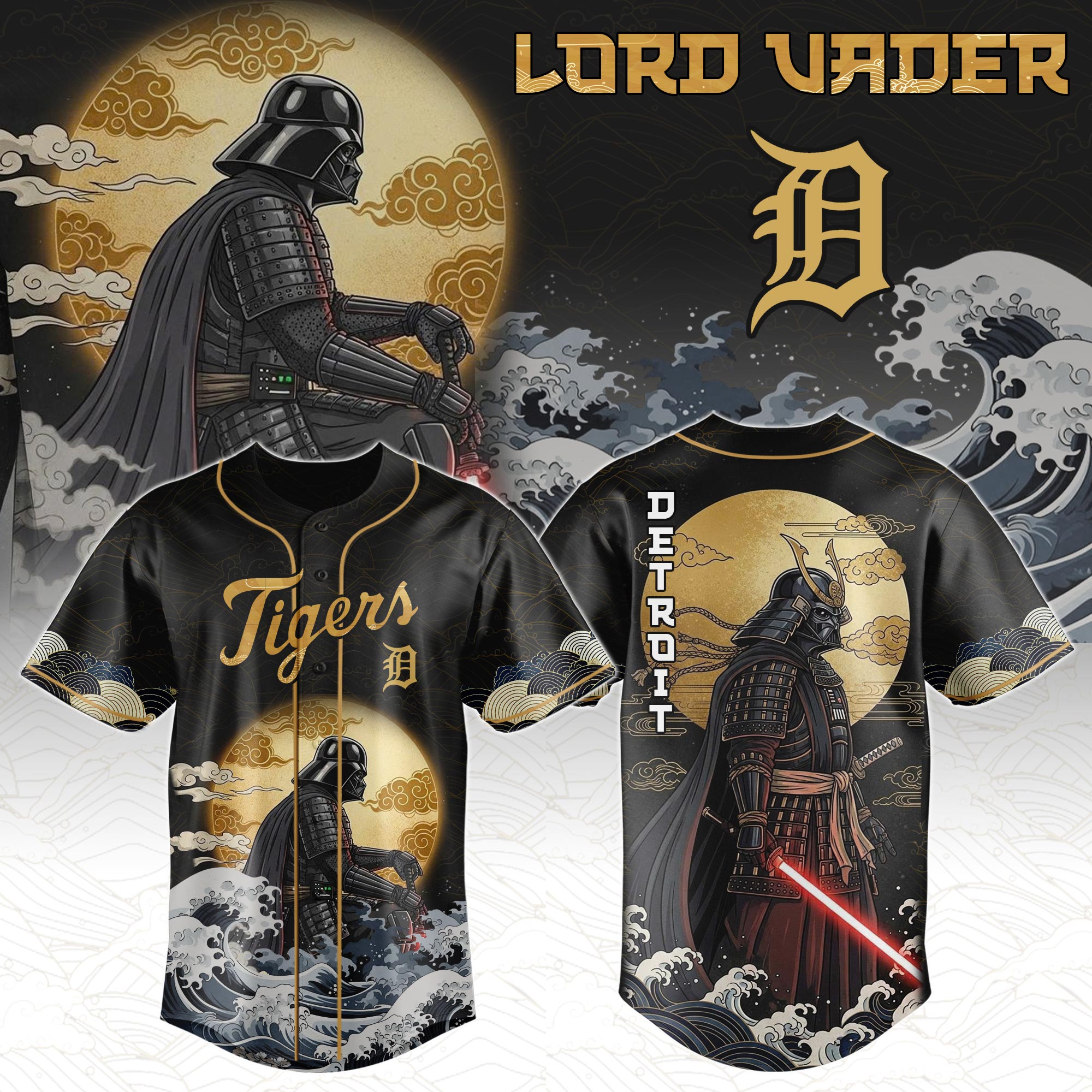 Detroit Tigers Mlb X Star War Japanese Style Custom Baseball Jersey