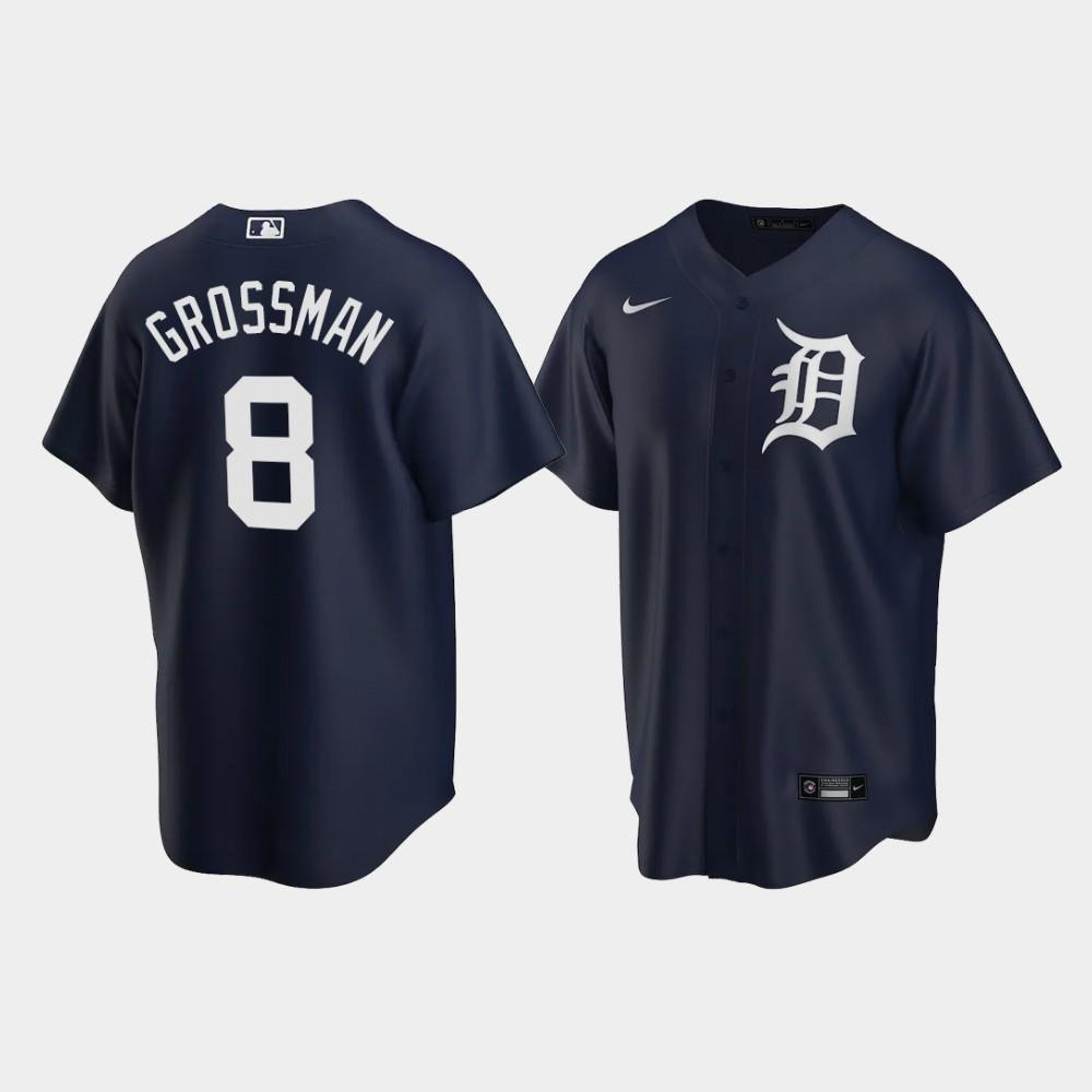 Detroit Tigers Robbie Grossman 8 Alternate Men's Jersey - Navy Jersey