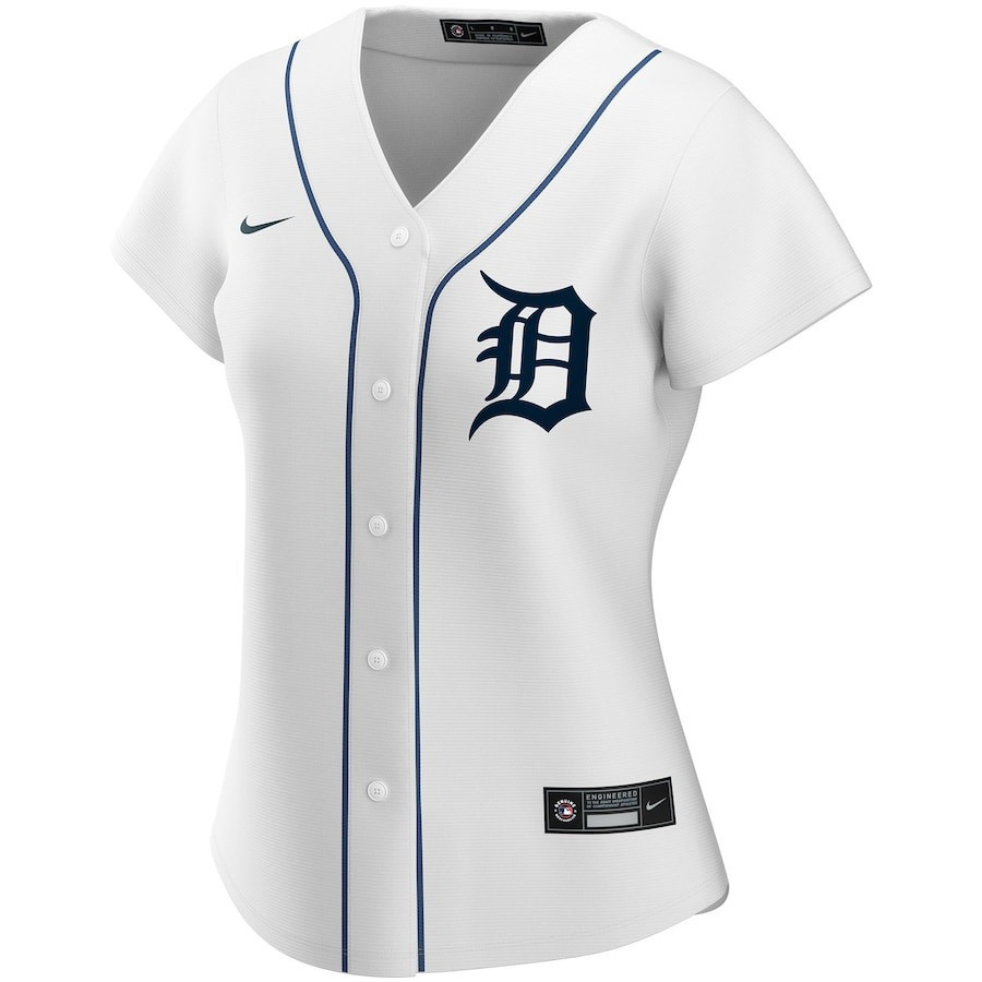 Alternative view of Detroit Tigers Women's Home Custom Jersey - White