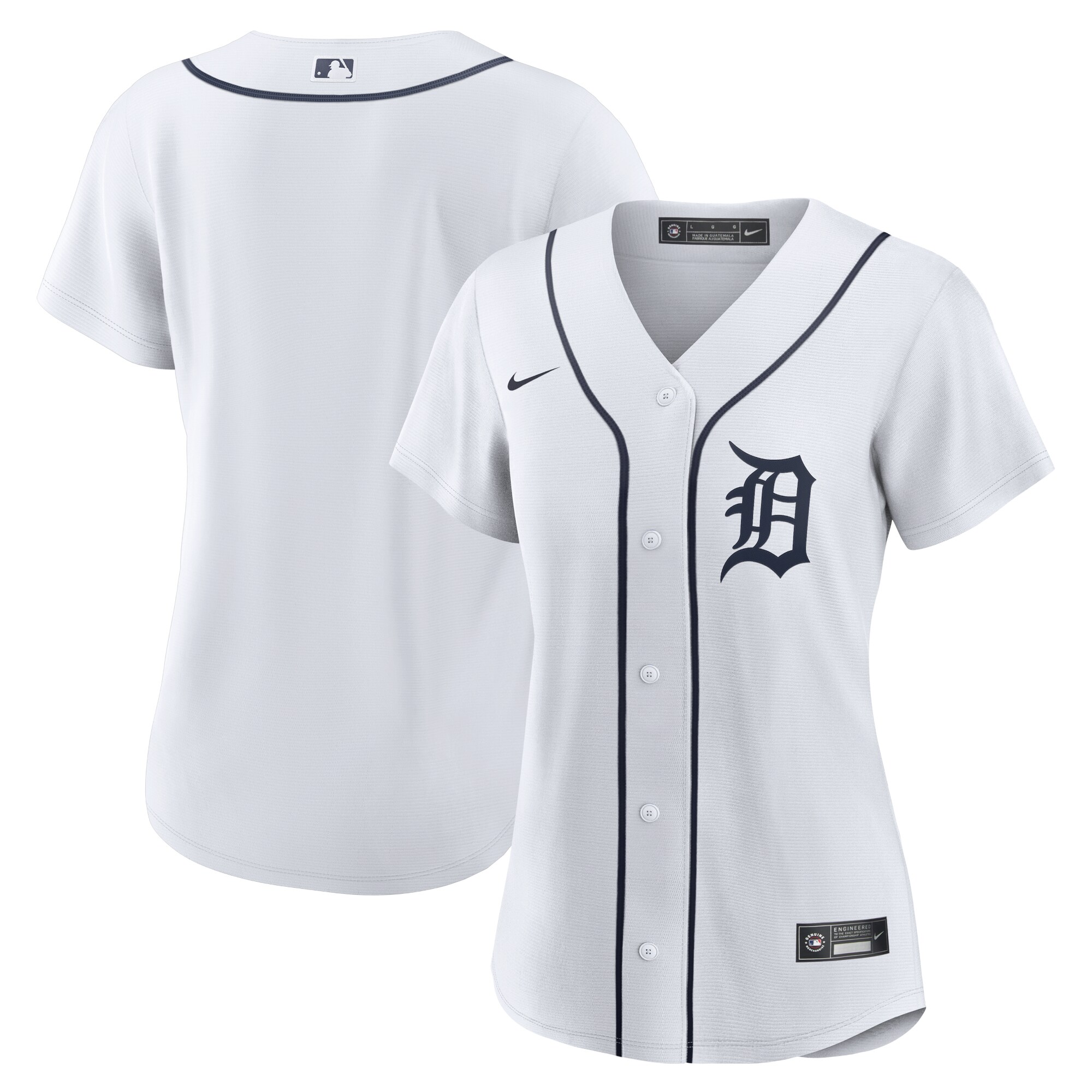 Alternative view of Detroit Tigers Women's Home Replica Team Jersey - White