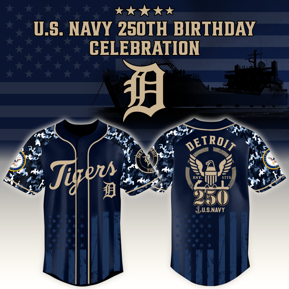 Detroit Tigers X Mlb Honoring 250 Years Of The U.s. Navy – Mlb Custom Baseball Jersey