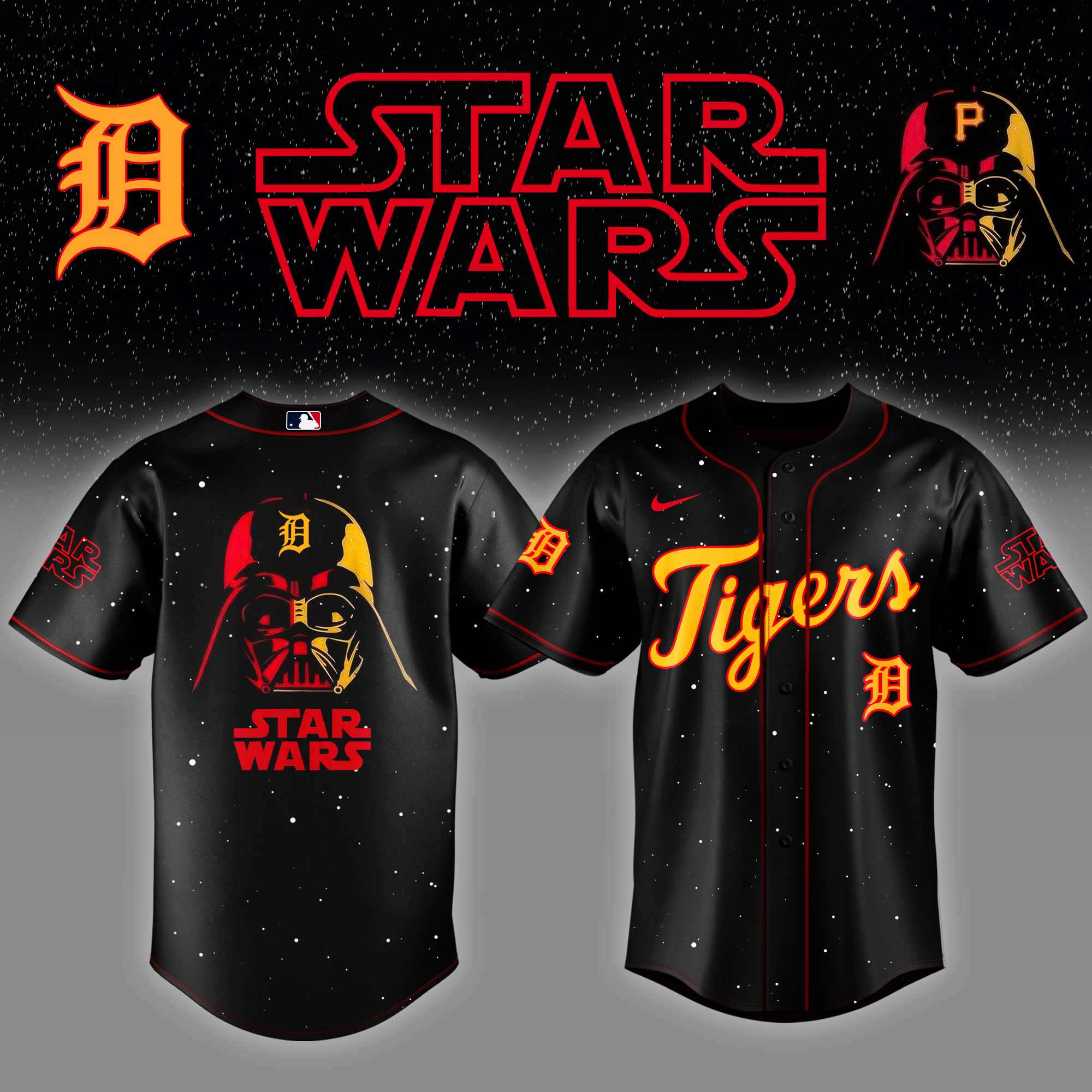 Detroit Tigers X Star Wars Night Custom Baseball Jersey