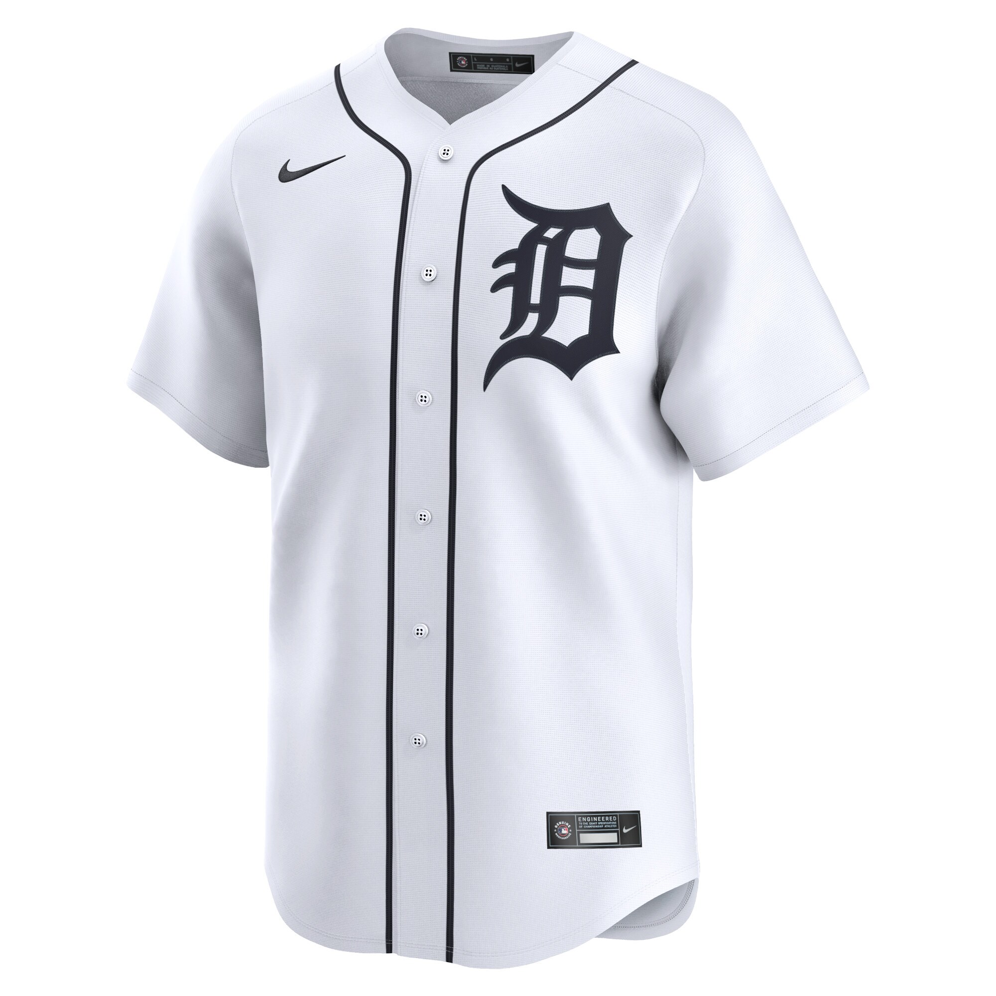 Alternative view of Detroit Tigers Youth Home Limited Custom Jersey - White