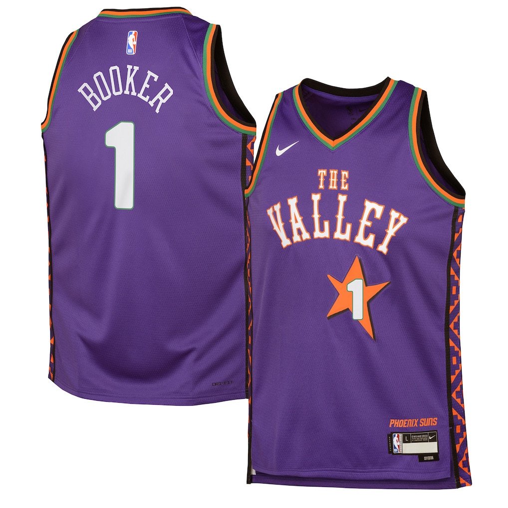 Devin Booker 1 Phoenix Suns 2024/25 Swingman Player YOUTH Jersey - City Edition - Purple - JS662 