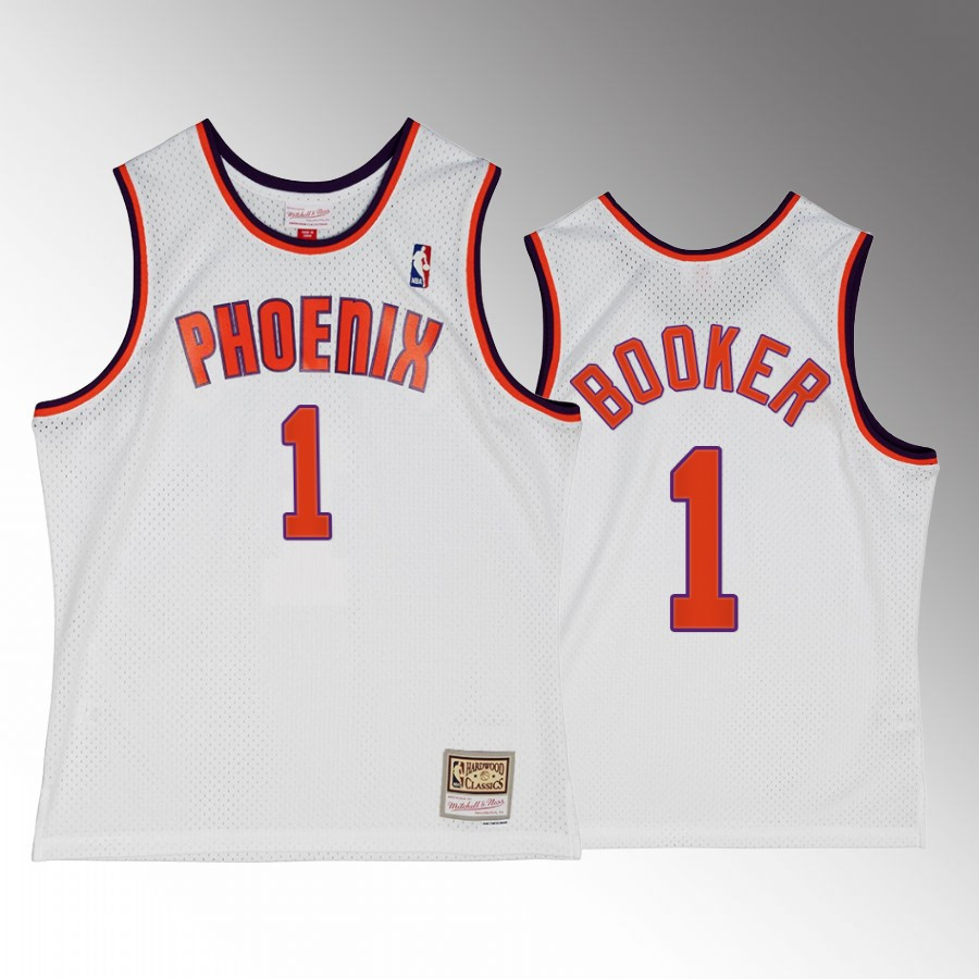 Devin Booker 1 Phoenix Suns Alternate White Hardwood Classics Jersey - JS872 