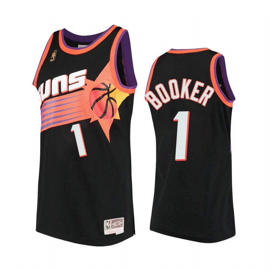 Devin Booker 1 Phoenix Suns Hardwood Classics Jersey Black - JS642 