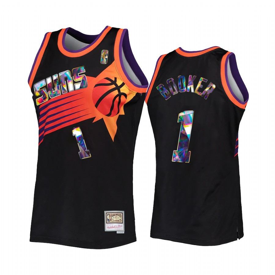 Devin Booker 1 Phoenix Suns NBA 75th Anniversary Diamond Basketball Jersey Black - JS702 