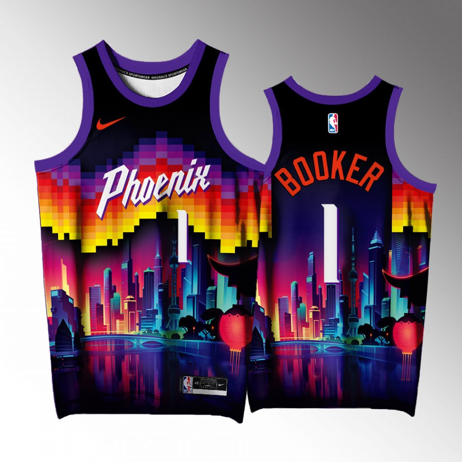 Devin Booker 1 Phoenix Suns Purple Basketball Jersey Arizona City Exclusive Edition - JS859 
