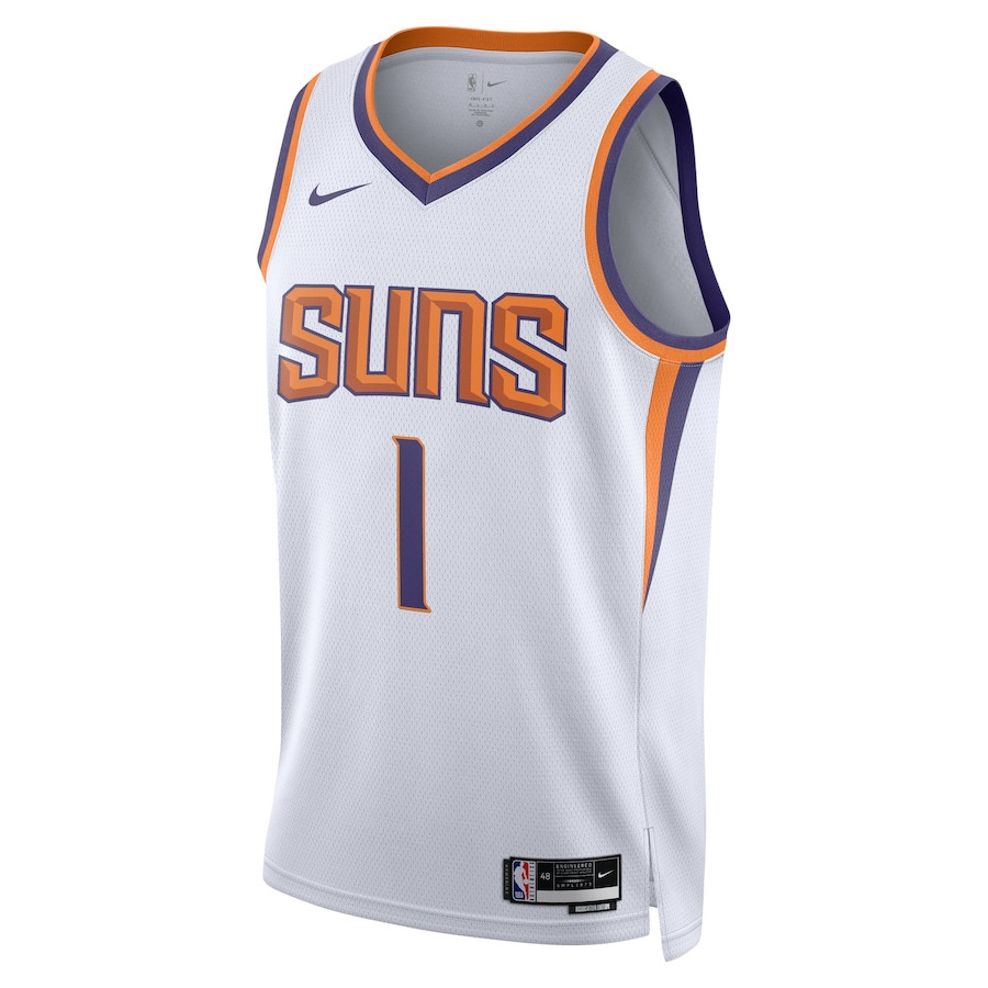 Alternative view of Devin Booker 1 Phoenix Suns Swingman Basketball Jersey - Association Edition - White - JS883 