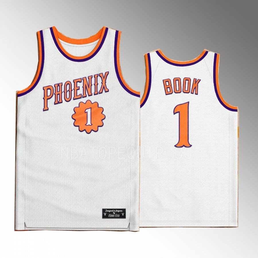Devin Booker 1 Phoenix Suns White Printing Men Jersey Western Classic - JS126 