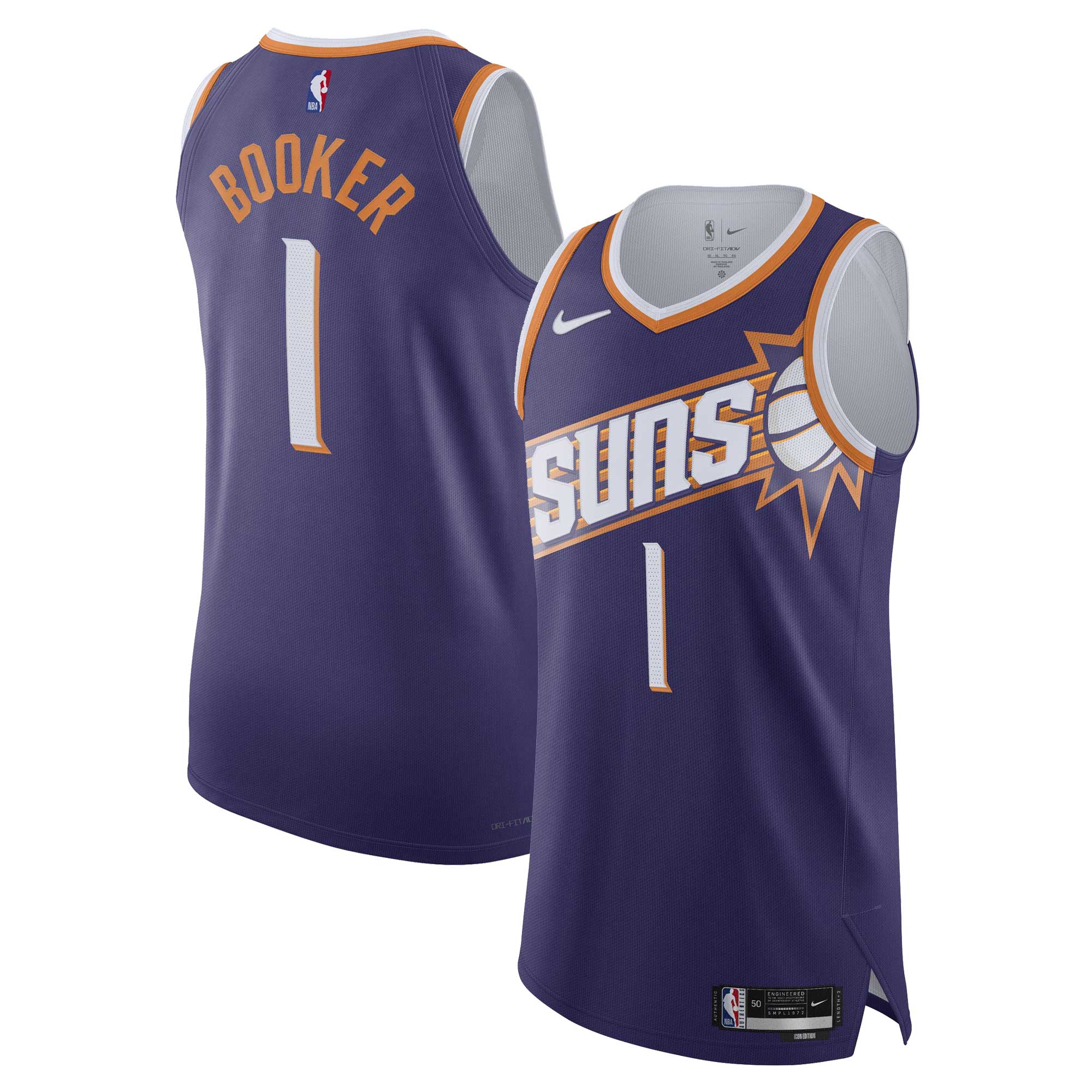 Devin Booker Phoenix Suns Authentic Jersey – Icon Edition – Purple