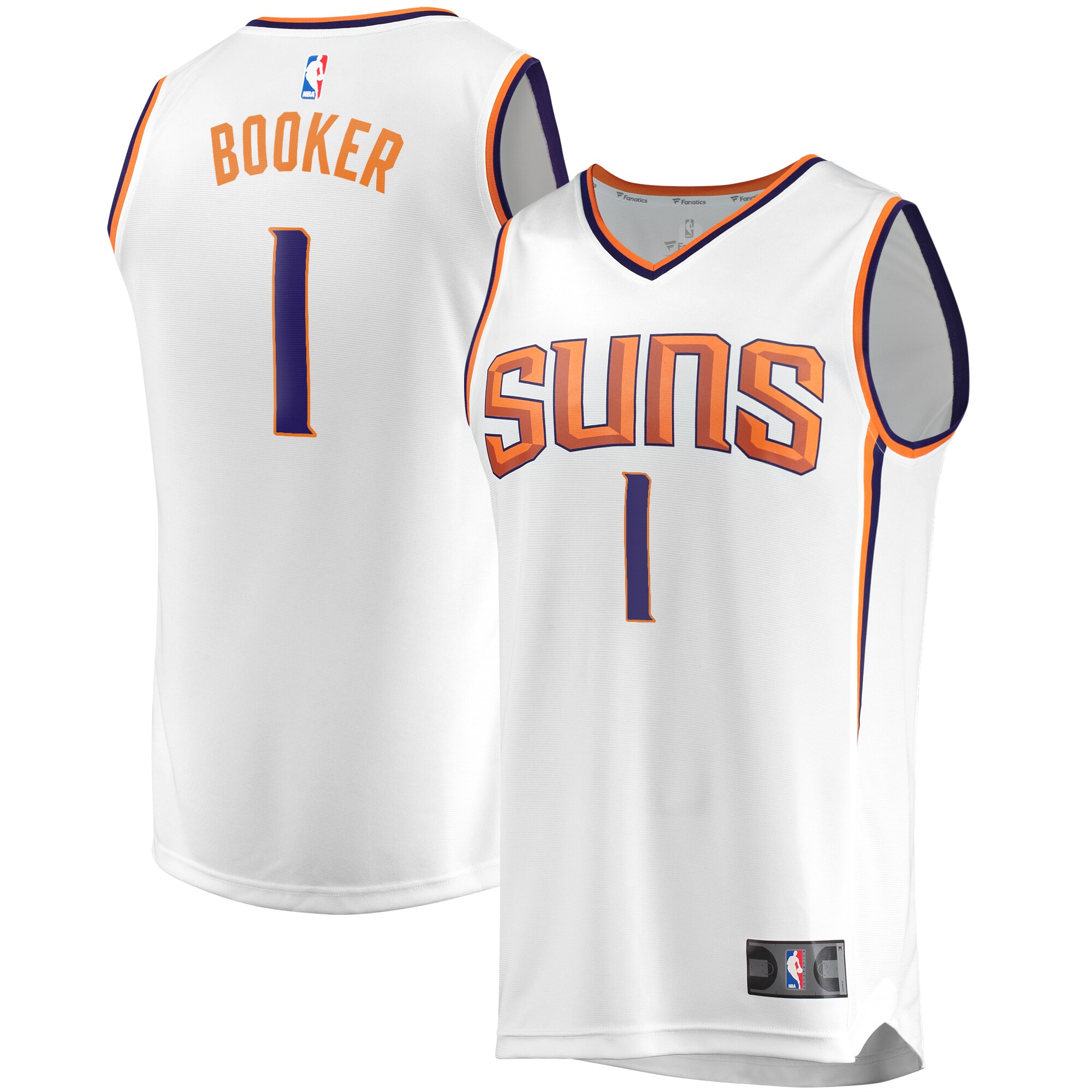 Alternative view of Devin Booker Phoenix Suns Fanatics Branded 2020/21 Fast Break Replica Player Jersey - Association Edition - White