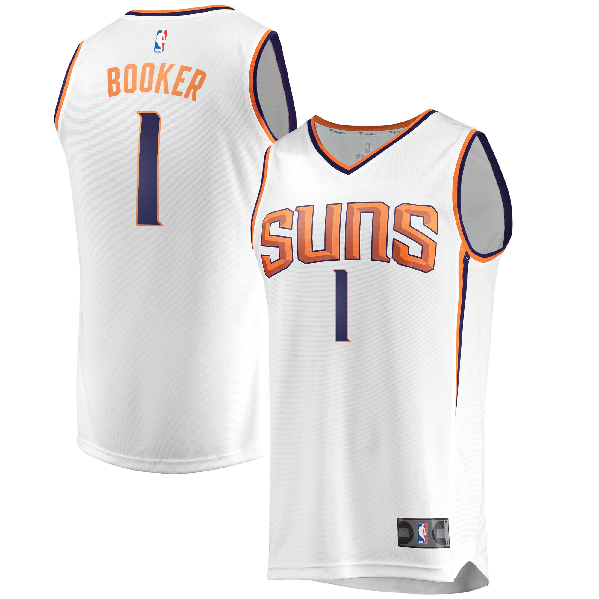 Alternative view of Devin Booker Phoenix Suns Fanatics Branded Fast Break Replica Jersey White - Association Edition