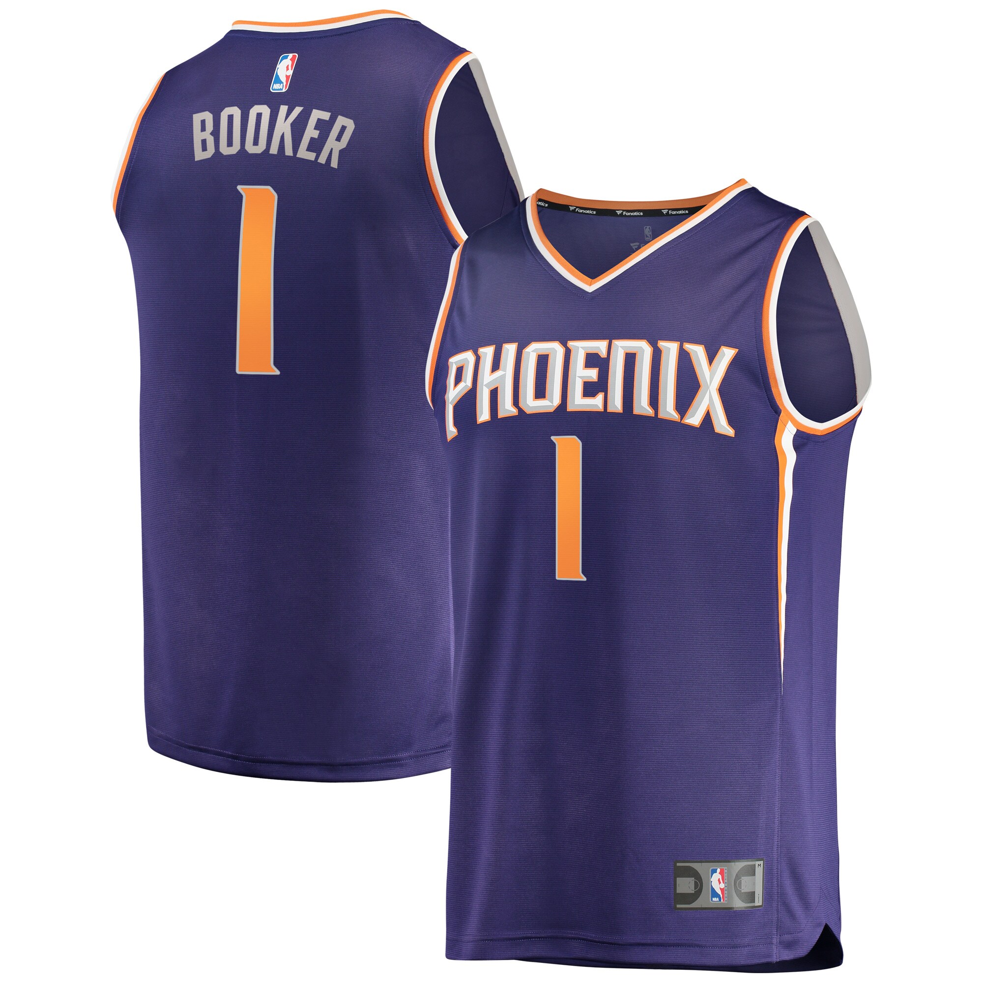 Alternative view of Devin Booker Phoenix Suns Fanatics Branded Fast Break Replica Player Jersey - Icon Edition - Purple