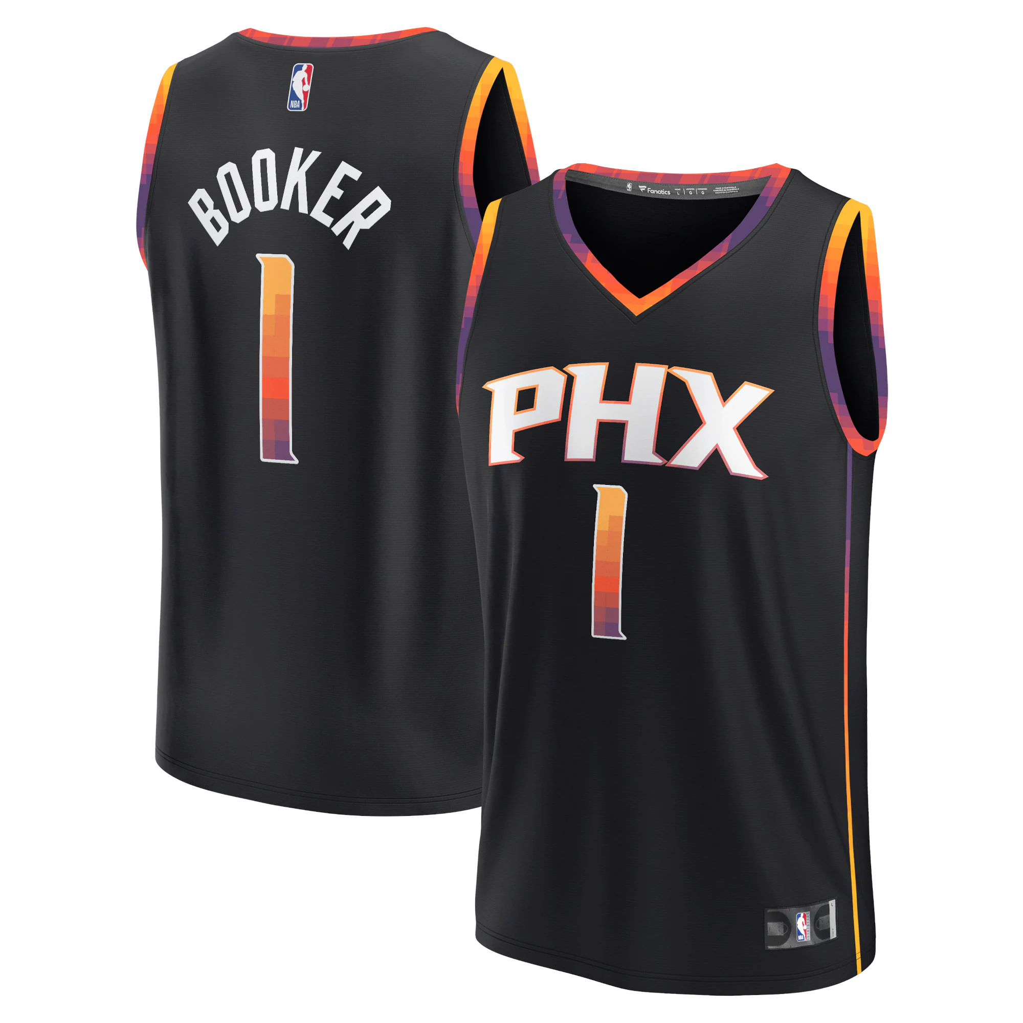 Alternative view of Devin Booker Phoenix Suns Fanatics Branded Fast Break Replica Player Jersey – Statement Edition – Black