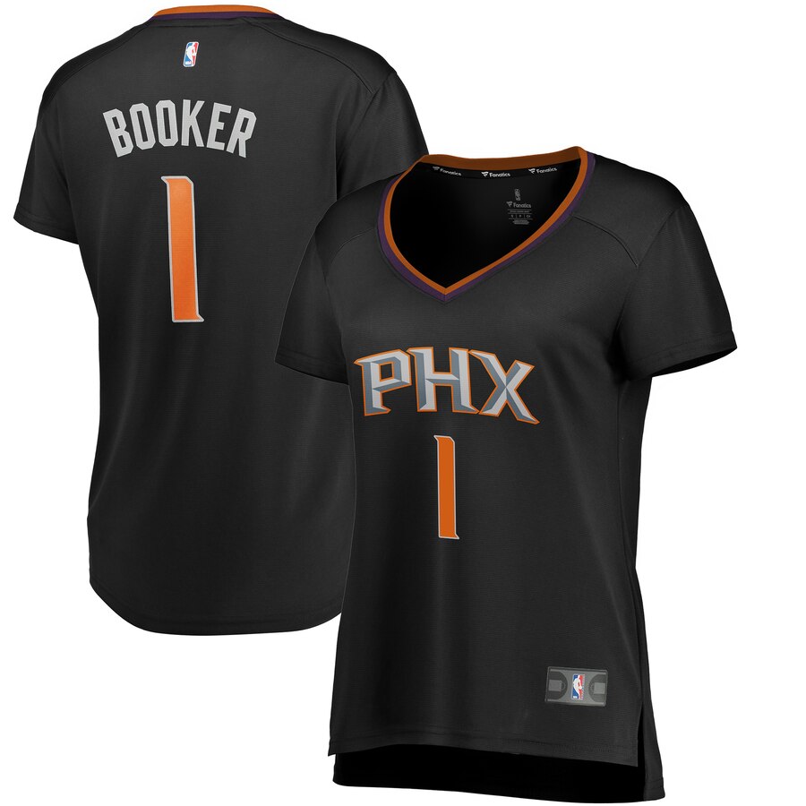 Devin Booker Phoenix Suns Fanatics Branded Women's Fast Break Replica Statement Edition Basketball Jersey - Black