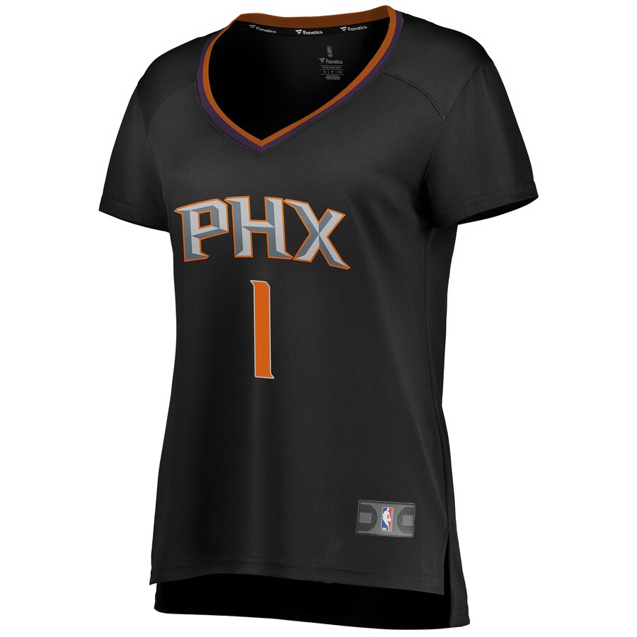 Alternative view of Devin Booker Phoenix Suns Fanatics Branded Women's Fast Break Replica Statement Edition Basketball Jersey - Black