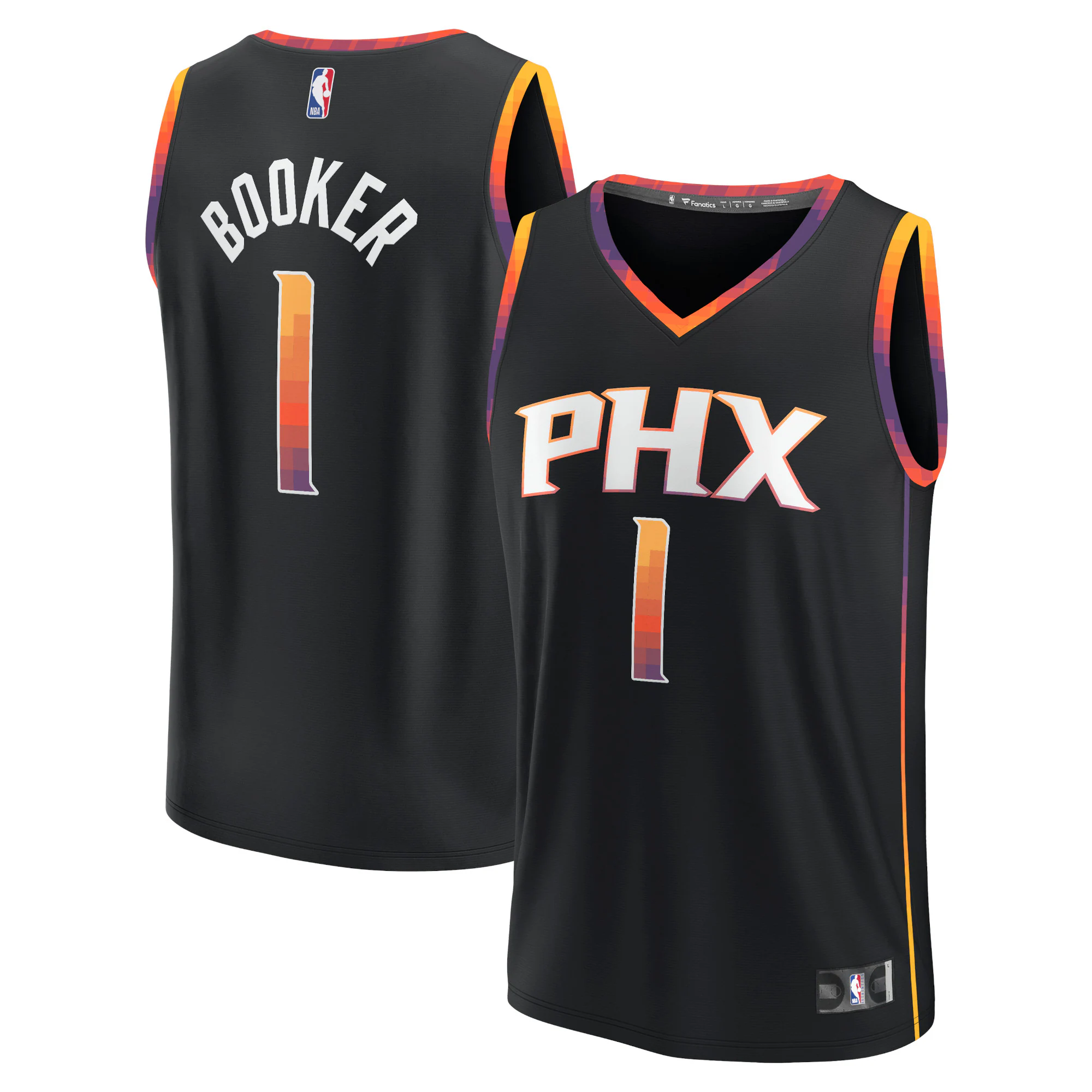 Devin Booker Phoenix Suns Fanatics Branded Youth Fast Break Player Basketball Jersey - Statement Edition - Black