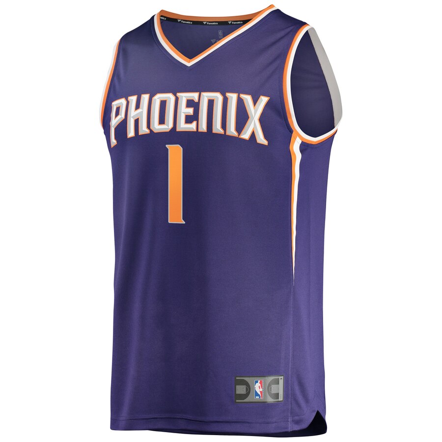 Alternative view of Devin Booker Phoenix Suns Fanatics Branded Youth Fast Break Replica Basketball Jersey Purple - Icon Edition