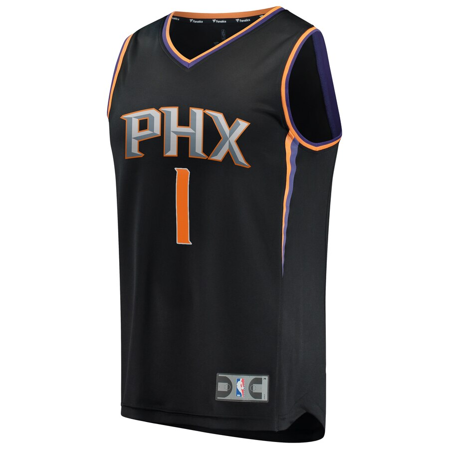 Alternative view of Devin Booker Phoenix Suns Fanatics Branded Youth Fast Break Replica Player Basketball Jersey - Statement Edition - Black
