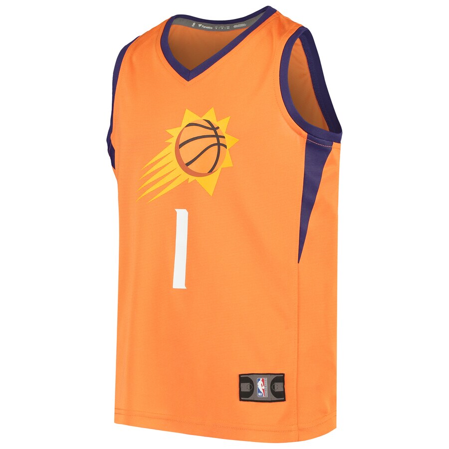Alternative view of Devin Booker Phoenix Suns Fanatics Branded Youth Fast Break Replica Player Basketball Jersey - Statement Edition - Orange