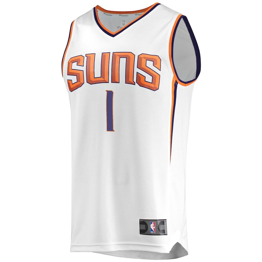 Alternative view of Devin Booker Phoenix Suns Fanatics Branded Youth Fast Break Replica Player Basketball Jersey – Association Edition – White