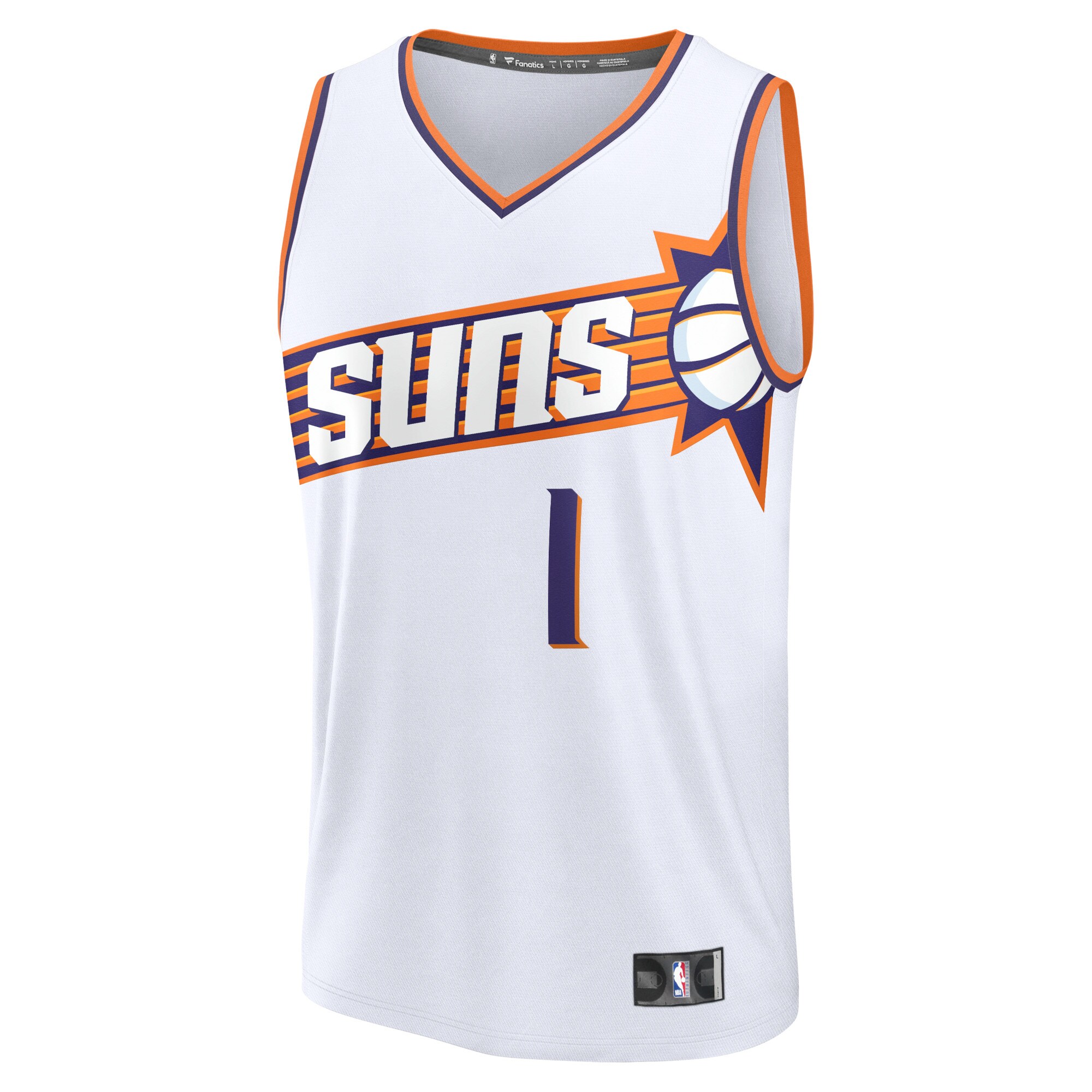 Alternative view of Devin Booker Phoenix Suns Fanatics Fast Break Replica Basketball Jersey - Association Edition - White