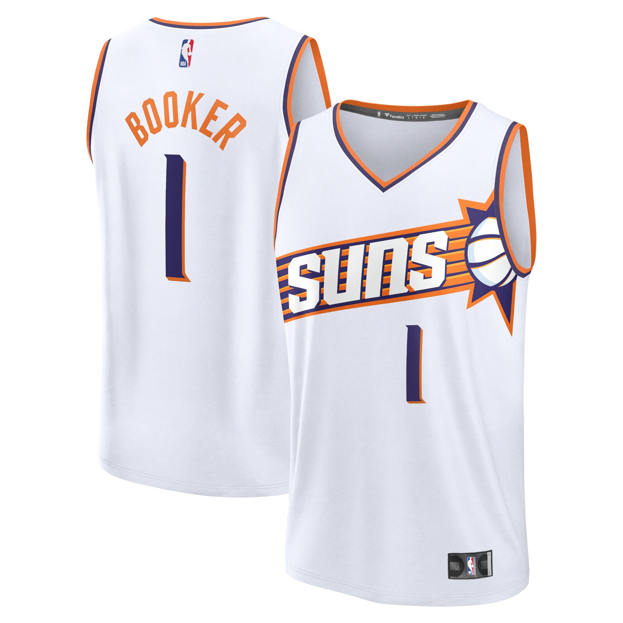 Devin Booker Phoenix Suns Fanatics Fast Break Replica Basketball Jersey - Association Edition - White